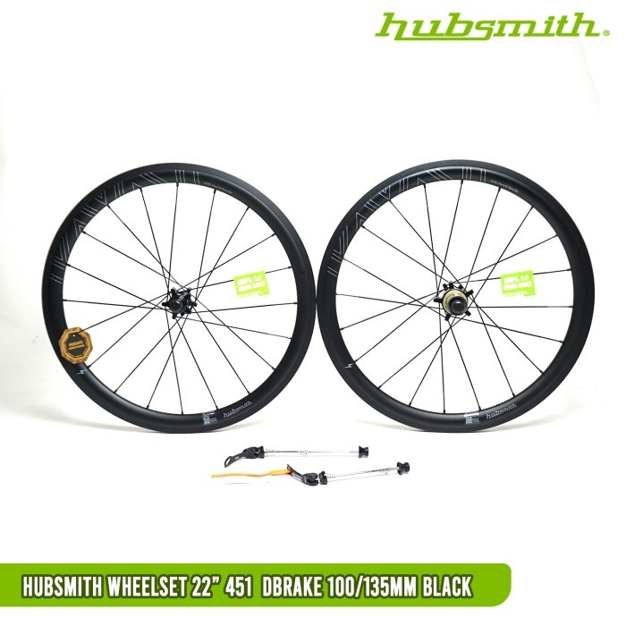 Hubsmith Wheelset 22inch 451 Discbrake 100/135mm Black Aluminum