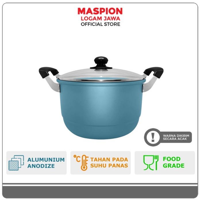 Maspion Mikado Dandang Alcor Anodize Tutup Kaca - Steamer Alumunium