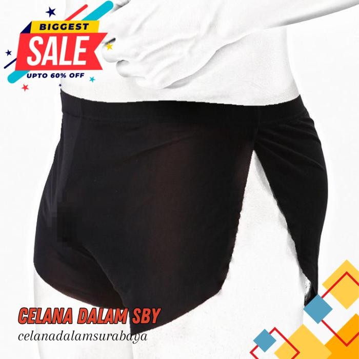 PRIA CELANA BOXER SEMI TRANSPARENT MEN BOXER PRIA CELANA BOXER TRANSPARAN BLACK AK DIJAMIN GRATIS ON