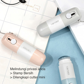 

Deli Stempel Penghapus Resi 2 in 1 Cutter Pembuka Paket