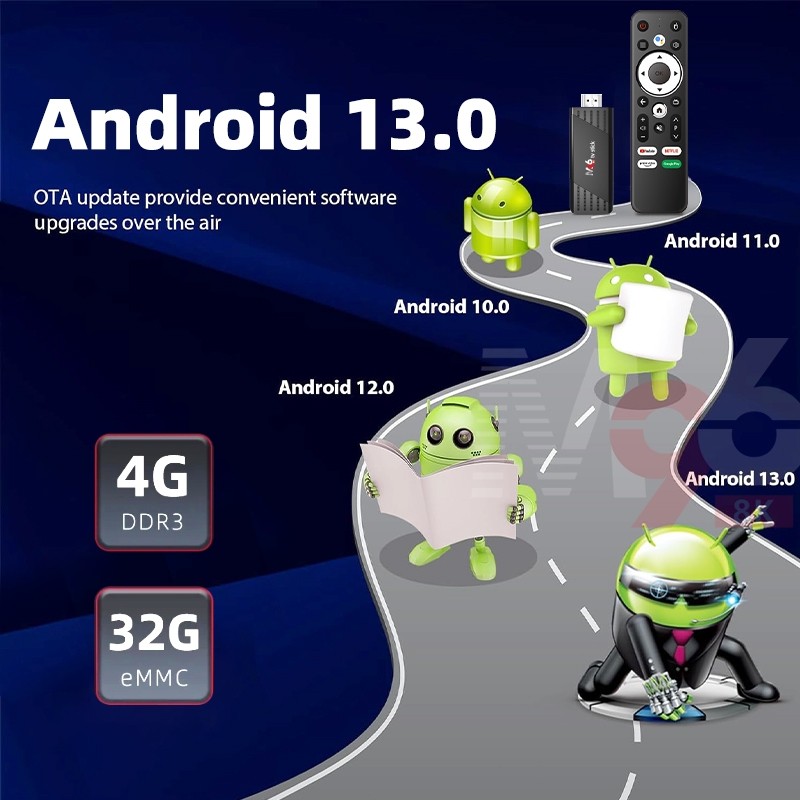 Tripsky M96 TV Stick Android 13.0 Ram 4gb Rom 32gb Voice TV Stick 8K HD Smart Android TV Stick