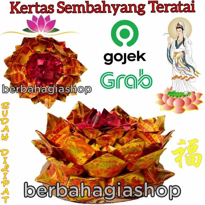 

sale! kertas sembahyang puja teratai lipat untuk dewi kwan im ukuran besar