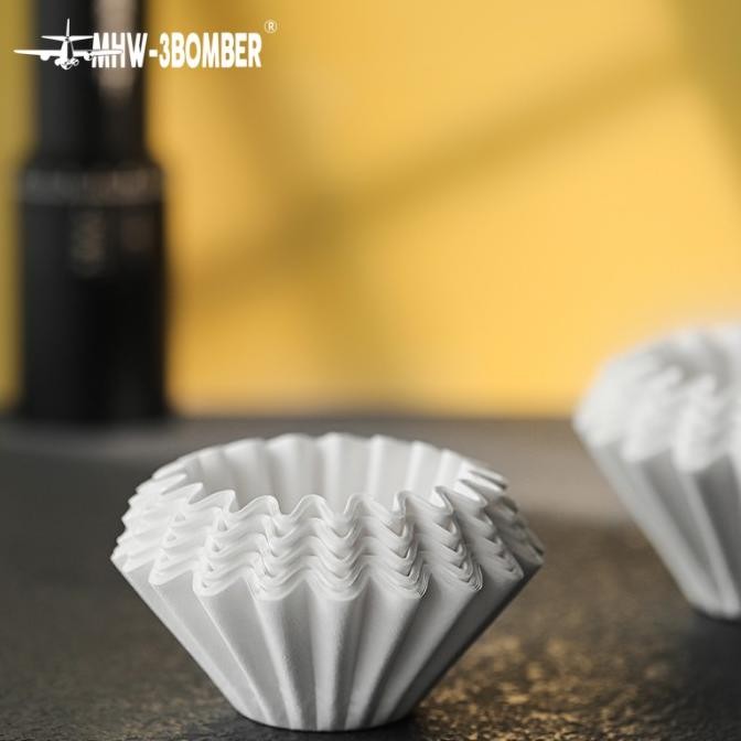 

sale! mhw-3bomber - cake shaped paper filter 50 pcs - 155 for 1-2 person & 185 for 2-4 person / cake shape paper filter v60 drip coffee/ kertas filter kopi cupcake cup cake wave dripper premium berkualitas mhw 3 bomber