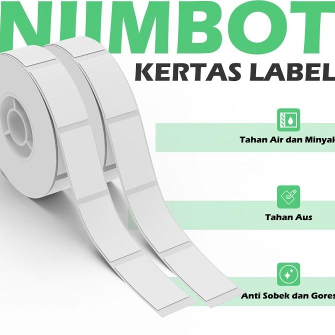 

sale! kertas label putih niimbot d11/d110/d101/h1s, tahan air dan gores, cetak bare dengan teknologi thermal transfer