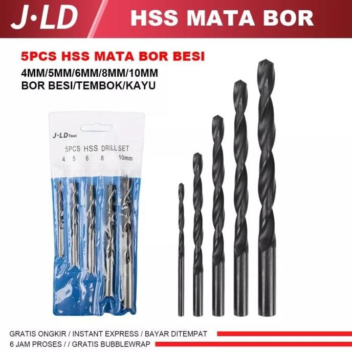 .........] Mata bor set JLD HSS bor kayu 5 pc (4-10mm)