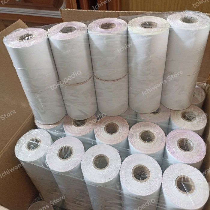 

Kertas Kasir struk NCR 3Ply PMK 75x65/75x60 /75x55 1 dus isi 100 roll