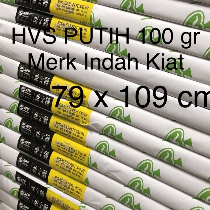 

Hvs 100 gr size 79x109 merk Ik