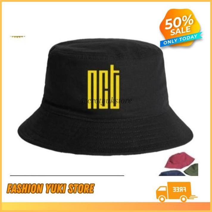 TOPI BUCKET HAT CAP POLOS CUSTOM NCT KPOP INDONESIA PRIA WANITA UNISEX OBRAL  MURAH DISTRO KOREA POP
