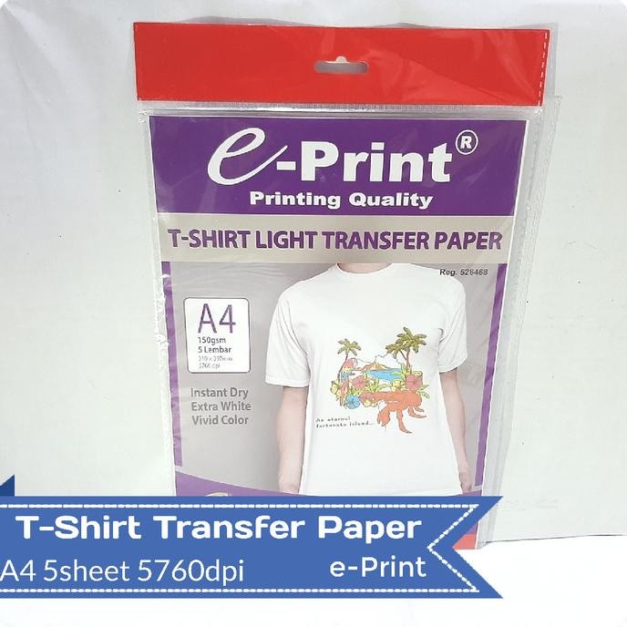 

sale! kertas foto t-shirt transfer paper a4 e-print
