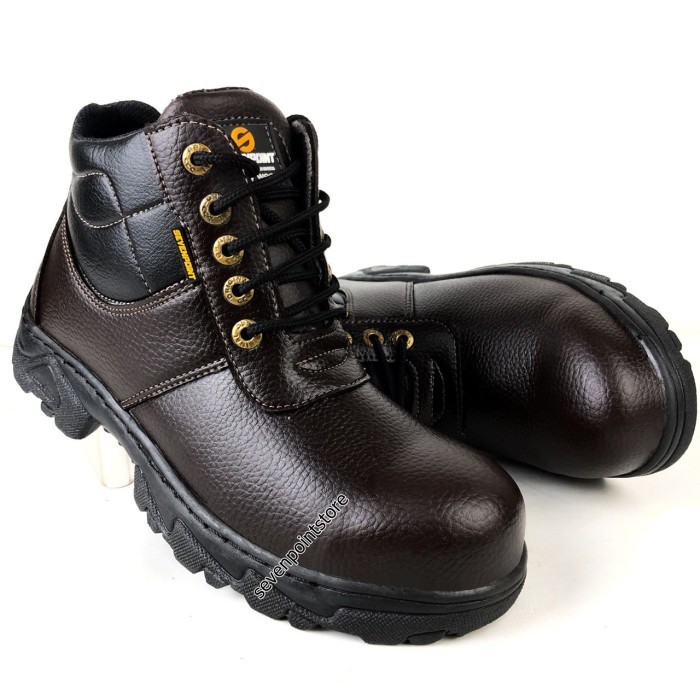 SEPATU SAFETY BOOTS UJUNG BESI SEPATU PRIA OUTDOOR - COKLAT,