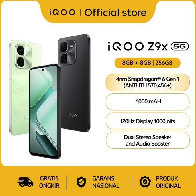 NEW IQOO Z9X (8/256) SNAPDRAGON 6 GEN 1 4NM (ANTUTU 570,456+), 6000 MAH, 1000 NITS 120HZ EYE-CARE DI