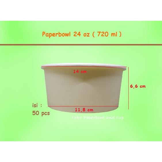 

sale! paper bowl 24 oz 720 ml polos mangkok kertas food grade