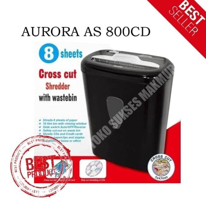 

sale! paper shredder aurora as800-cd / mesin penghancur kertas