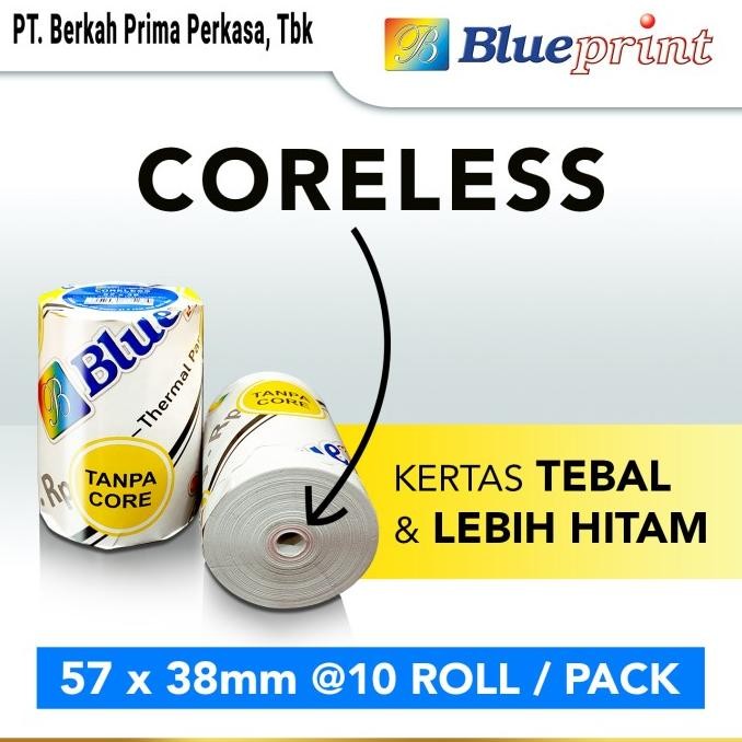 

sale! kertas thermal / kasir / struk ppob blueprint 57x38 1 pack isi 10 roll