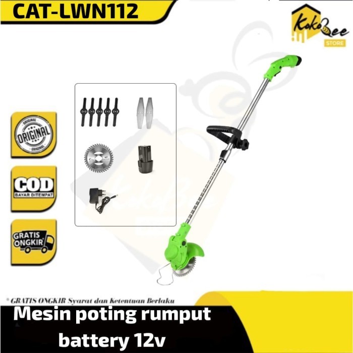PROMO Mesin potong rumput baterai 12 volt - Cordless brush grass trimmer