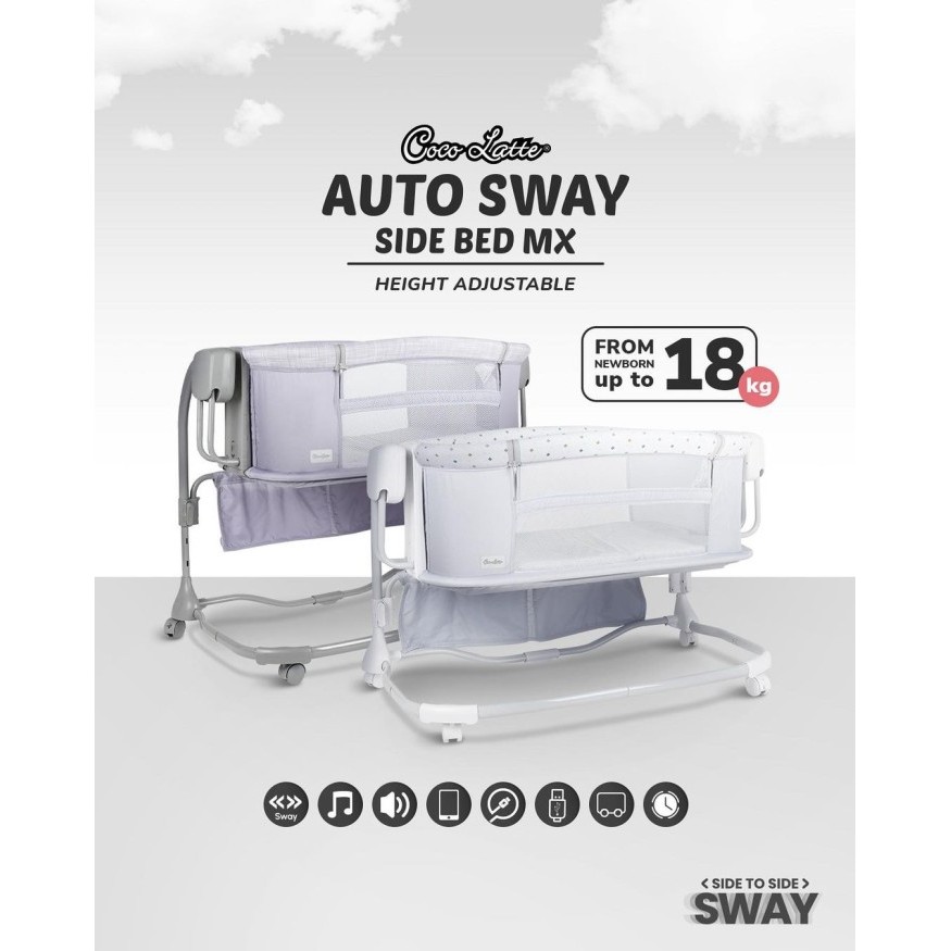 Cocolatte Auto Sway Swing Sidebed MX / Box Tidur Bayi Ayun Elektrik