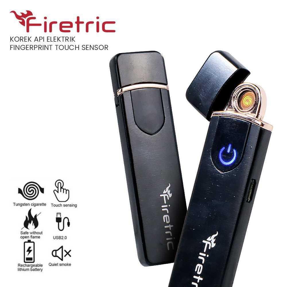 Korek Api Elektrik Fingerprint Touch Sensor Lighter Windproof JL706 Tatakan Kompor Gun Di Putar Tata