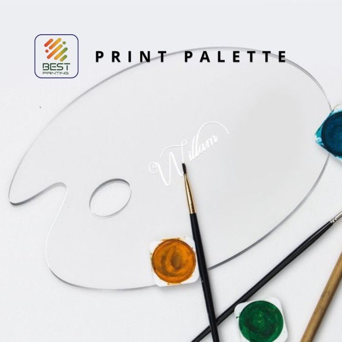 

HOT SALE! Custom Nama Palette Lukis Acrylic Print UV Palet Akrilik