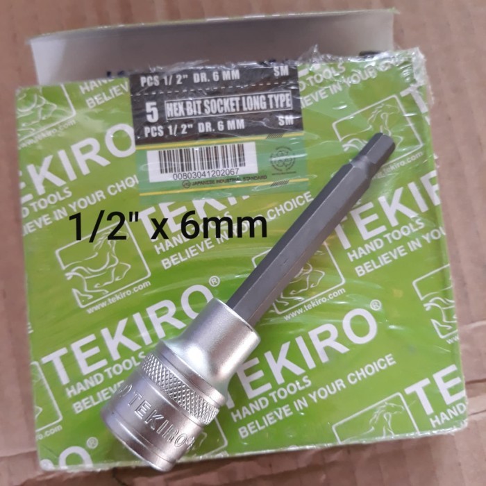 Terlaris MATA OBENG KETOK HEX BIT 6mm x 1/2" x 6cm kunci L treker gedor SALE