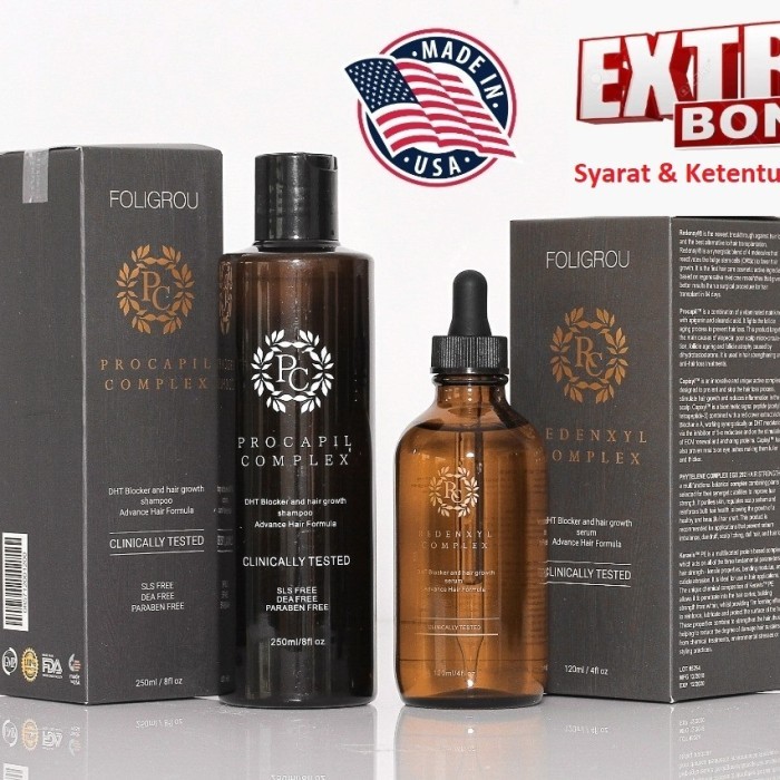 Foligrou hair tonic dan shampoo penumbuh rambut