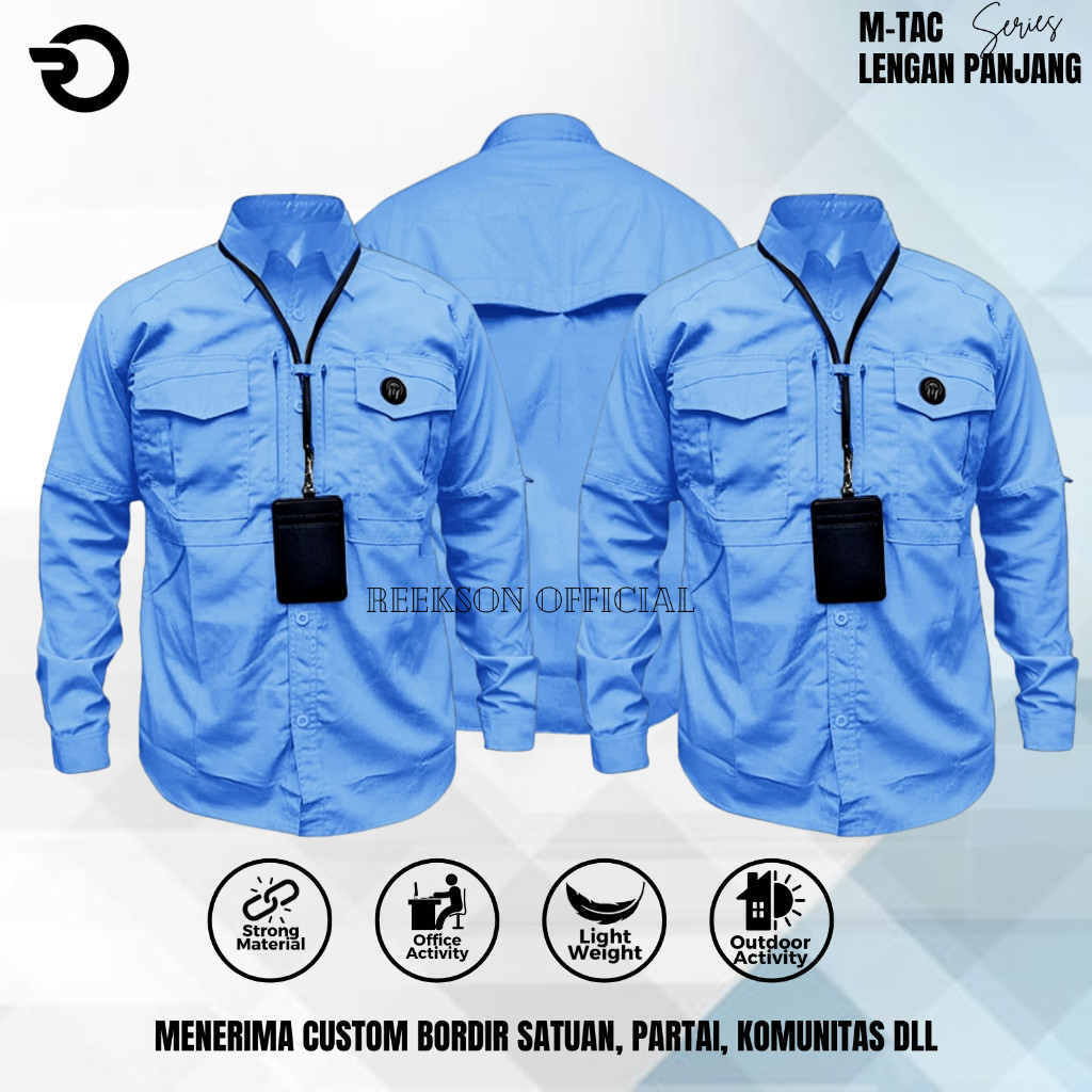 KEMEJA M-tac Tactical Field Shirt Lengan Panjang Bahan Asli Premium American Drill Pria Wanita Serag