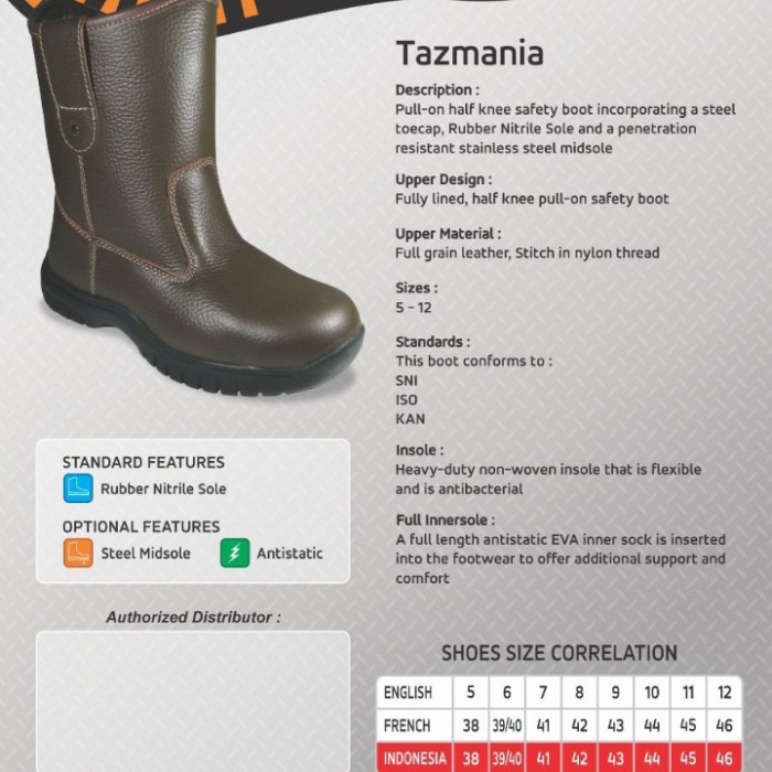 Sepatu Safety Power King'S Brown Terbaru Original