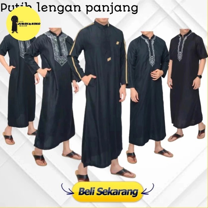 BAJU JUBAH GAMIS MUSLIM PRIA DEWASA ARAB PRIA BORDIR