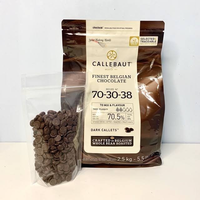 

callebaut dark chocolate couverture 70 % kemasan 250gr