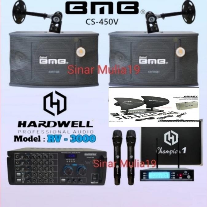 Grosir Paket Sound System Karaoke Speaker Bmb 10 Inch Original Ampli Hardwell Rv3000 Plus Mixer Ashl