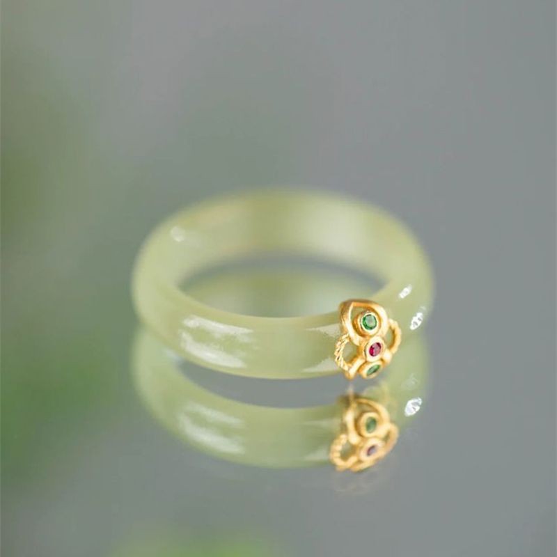 Xiangyun Pattern Jade Ring Female Niche Design New Chinese Ruyi Ring