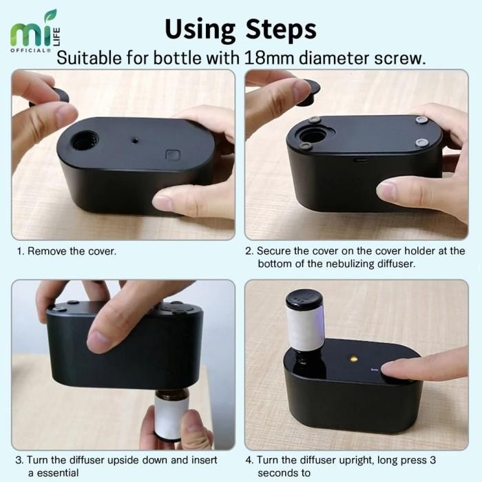 Milife Nebulizer Air Diffuser Rechargeable Portable Humidifier Fragrance Nebulizing Oil Aromatherapy