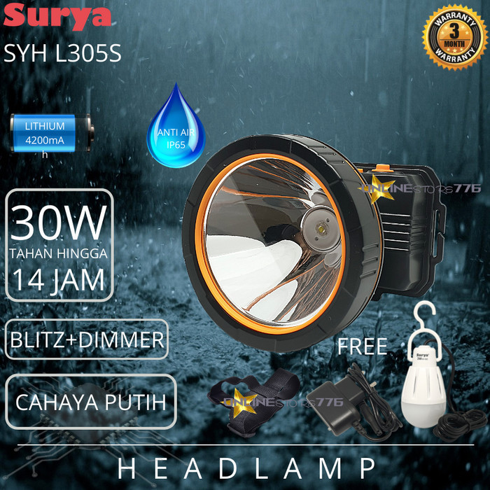 Ready Stock Senter Kepala Surya Syh L305S 30Watt / Headlamp Surya Syh L305S 30W