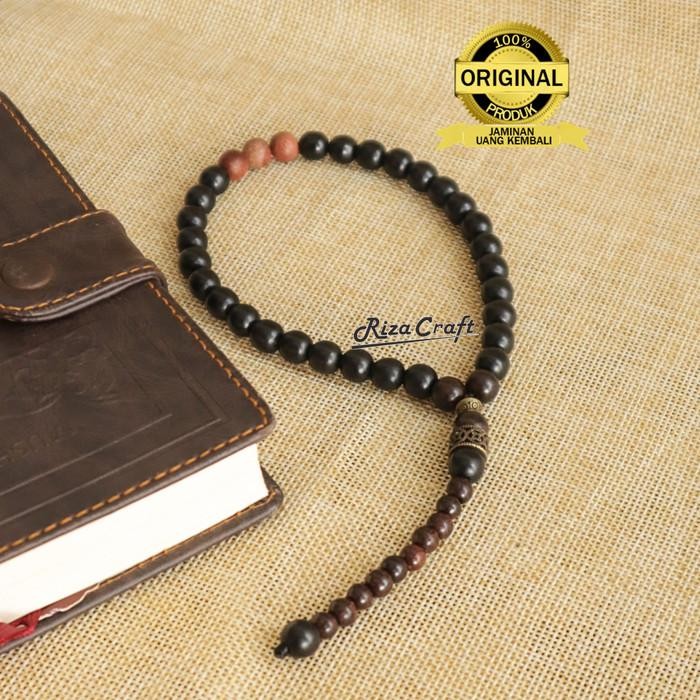 Tasbih Kayu Galih Kelor Hitam Mix Galih Asem Nagasari Cirebon Super Asli 33 Butir Termurah 100 % Ori