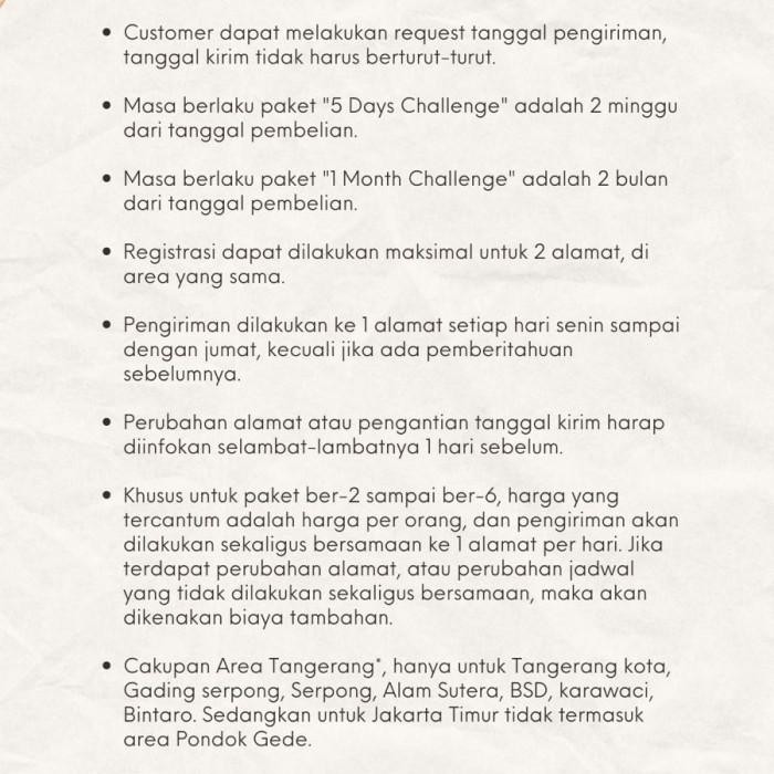 

1 Month Challenge - Salad Catering New 100 % Original