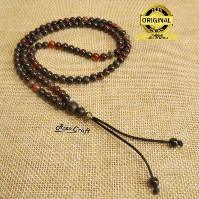 Kalung Tasbih Pria Wanita Batu Yaman Sulaiman Wulung Madu Asli Alam Termurah 100 % Original
