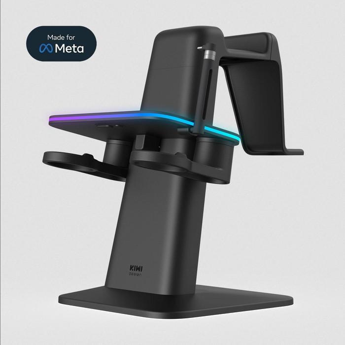 TERBARU Kiwi Design RGB Vertical Charging Stand for Quest 3/Quest 2/Quest Pro