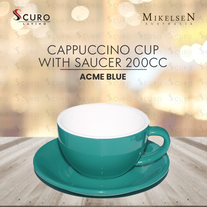 TERBARU Mikelsen WBC Cappucino Cup + Saucer Black 200cc (Black)