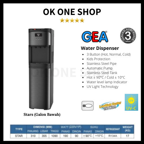 GEA DISPENSER GALON BAWAH STAR