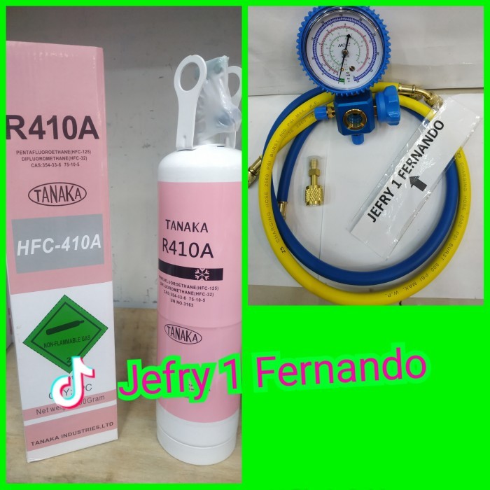 PAKET ISI FREON AC RUMAH R410A FREON+ADAPTOR R410A+ SELANG+MANIFOLD