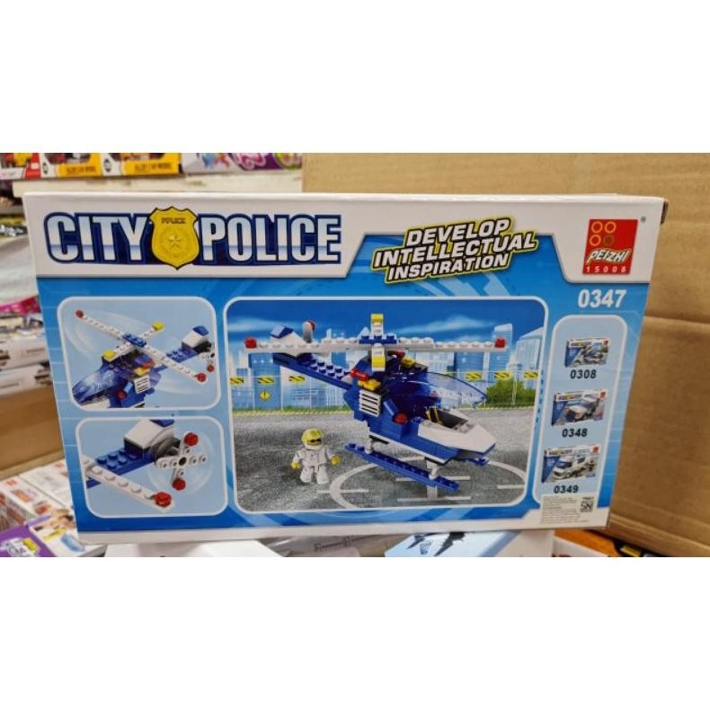 Mainan Balok city polisi / Lego Helikopter 0347