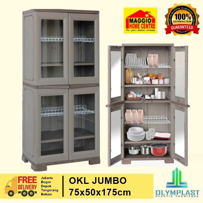 Lemari Piring Plastik 2 Tingkat Rak Piring OKL Jumbo Olymplast