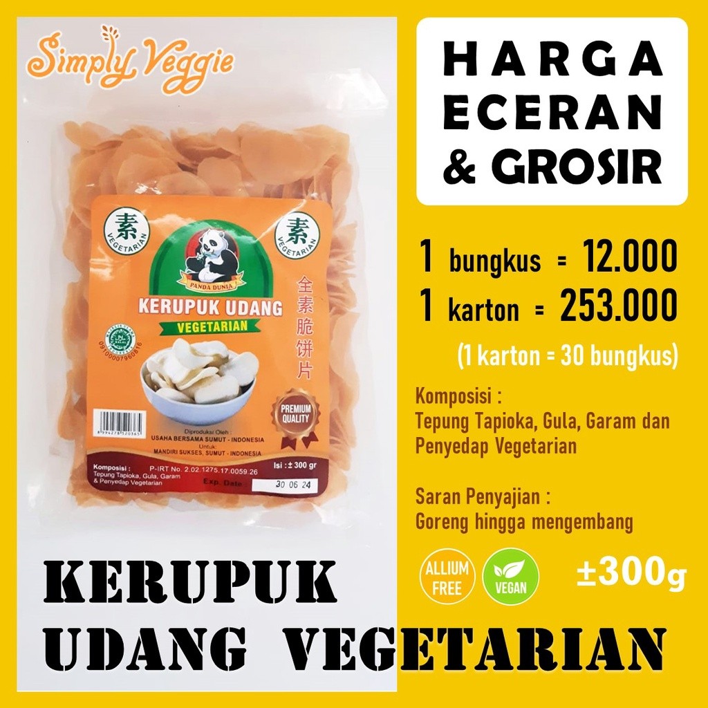 

GROSIR MURAH 1 DUS Panda Dunia Kerupuk Vegetarian Vegan Krupuk