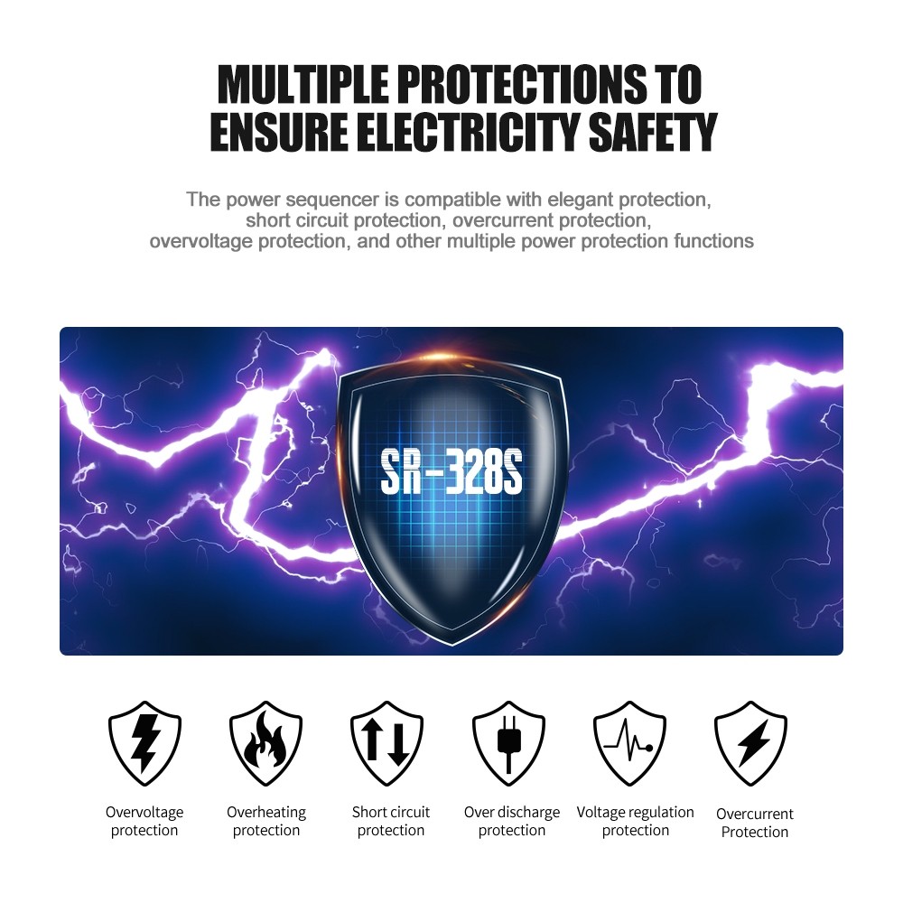 NEW BAXS Manajer listrik SR-328S 40 Amp power controller 8-channel audio time system power is