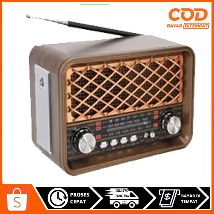 Radio 3 Band Bluetooth Cas Free Baterai Cas Model Jadul Klasik USB TF Card Aux In Out Fleco F 3030