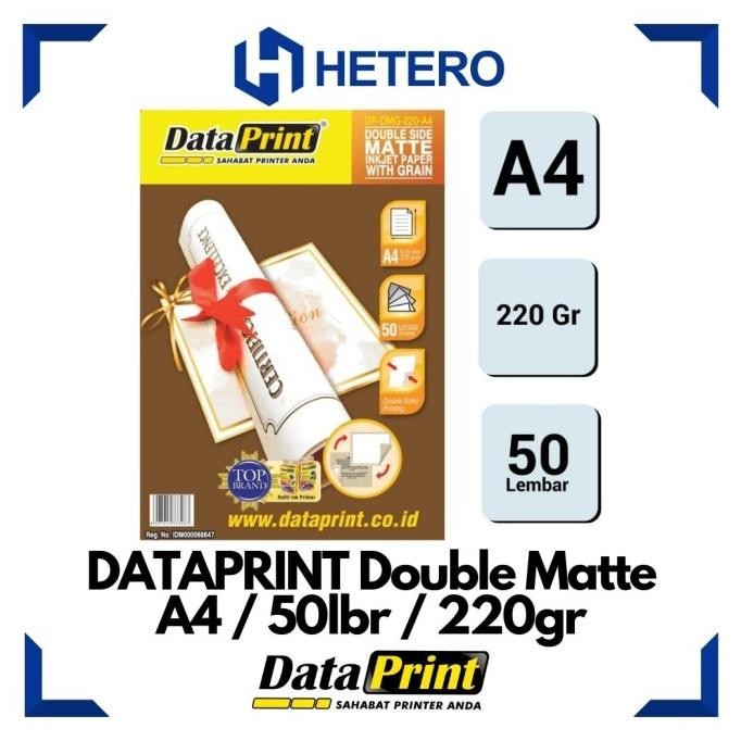 

Kertas Seni DATAPRINT Double Matte A4 / 50lbr / 220gr ORIGINAL BEST QUALITY