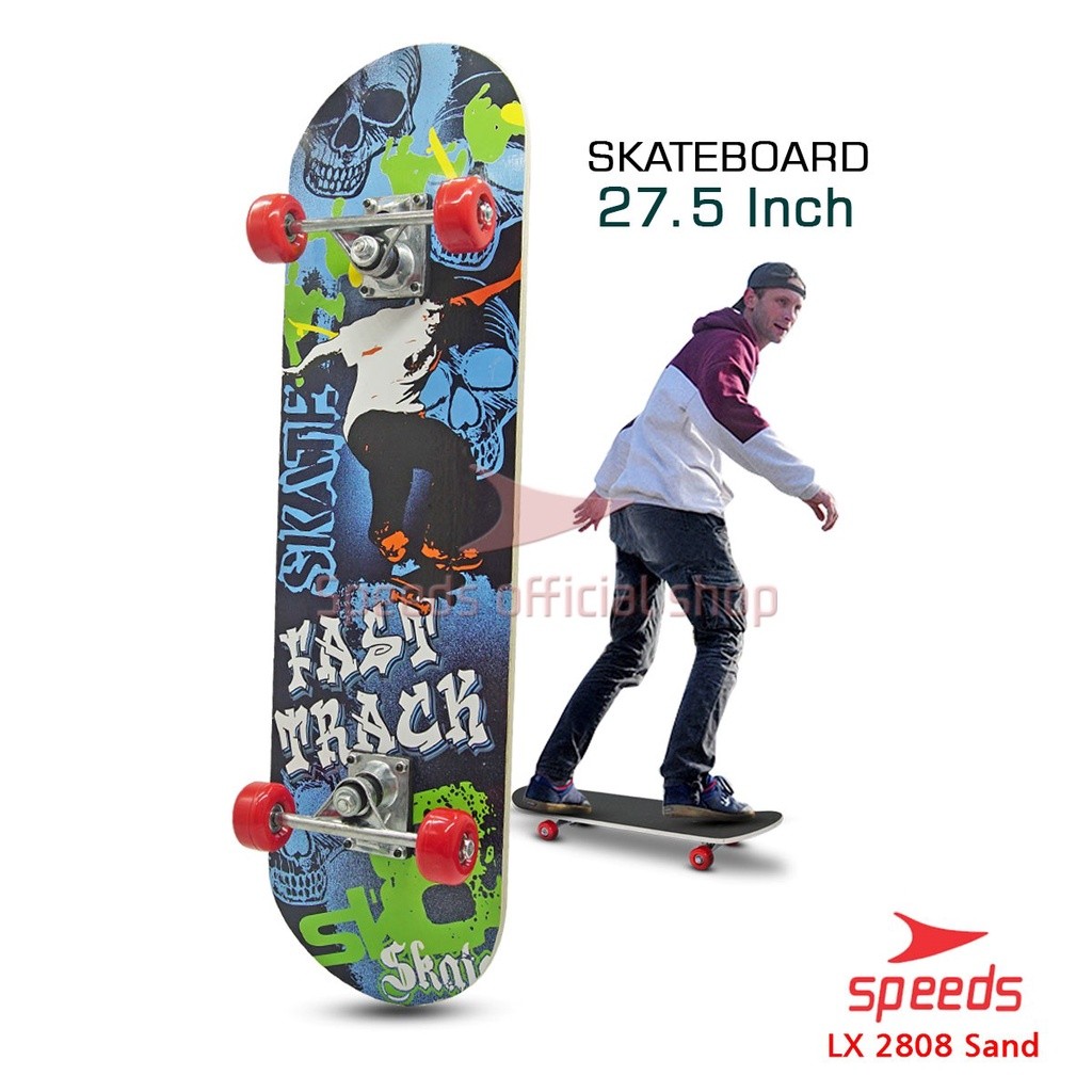 SPEEDS Papan Skateboard FullSet Dewasa Besar Alas Pasir Kayu Skate Board LX 028-6 , 2808 Sans