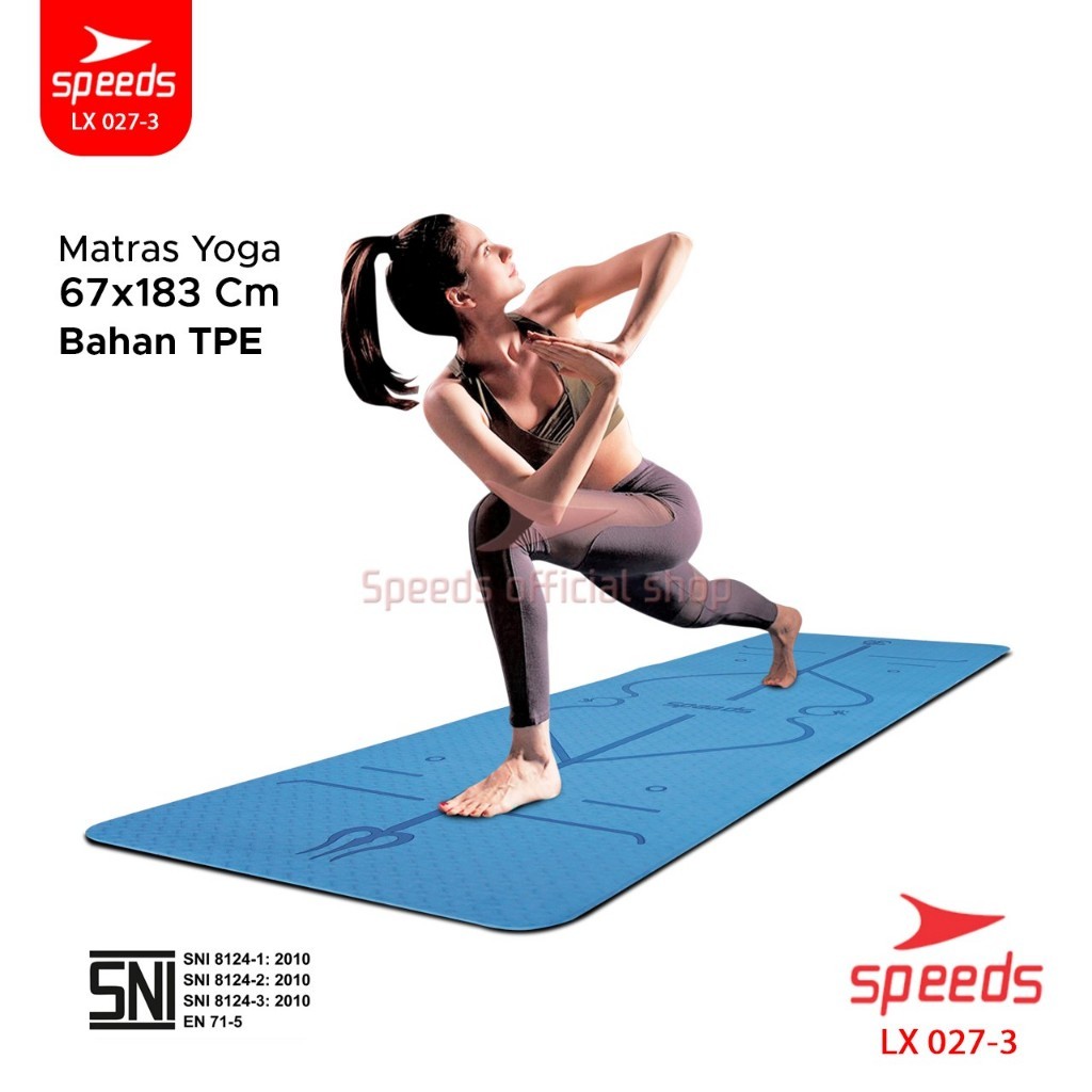 SPEEDS Matras Yoga TPE Tebal 6mm Alas Yoga Mat Alas Yoga Karpet Gym Gulung Berstandar SNI 027-3