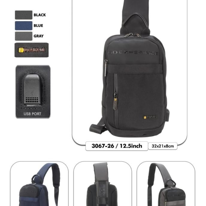 Chest Bag President Original Selempang President Sling Bag Crossbody Hitam