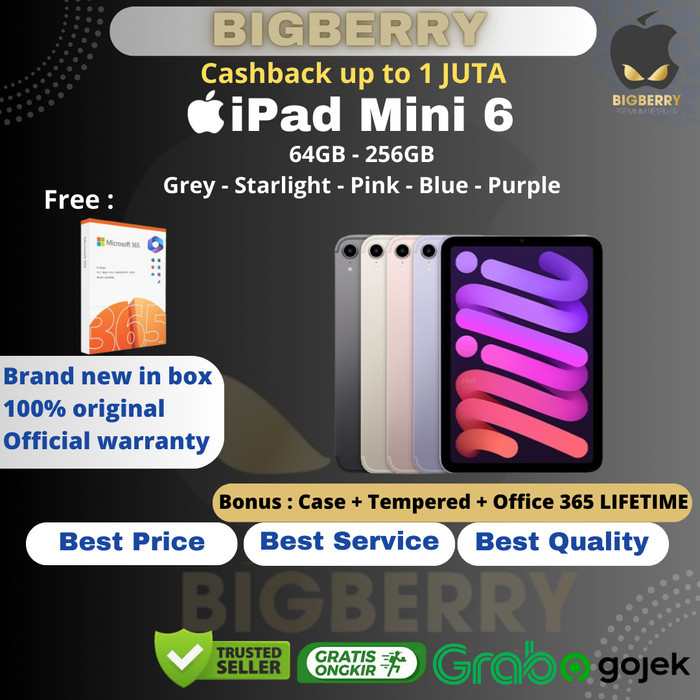 iPad Mini 6 7 2021 2024 8.3" Inch 64GB 128GB 256GB 512GB Wifi Cell Space Gray Purple Starlight Pink