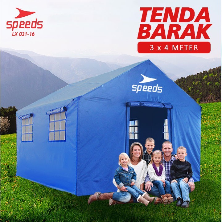 SPEEDS Tenda Barak 3mx4m Komando Peleton Regu Tent Pramuka Camping Posko Kesehatan Serbaguna 031-16
